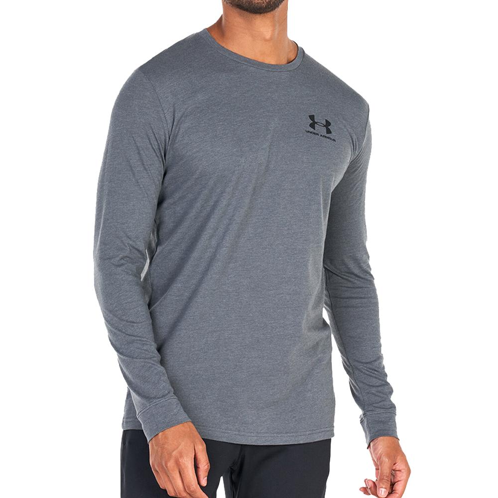 Under Armour T-shirt Manches Longues Grises Homme Under Armour Chest