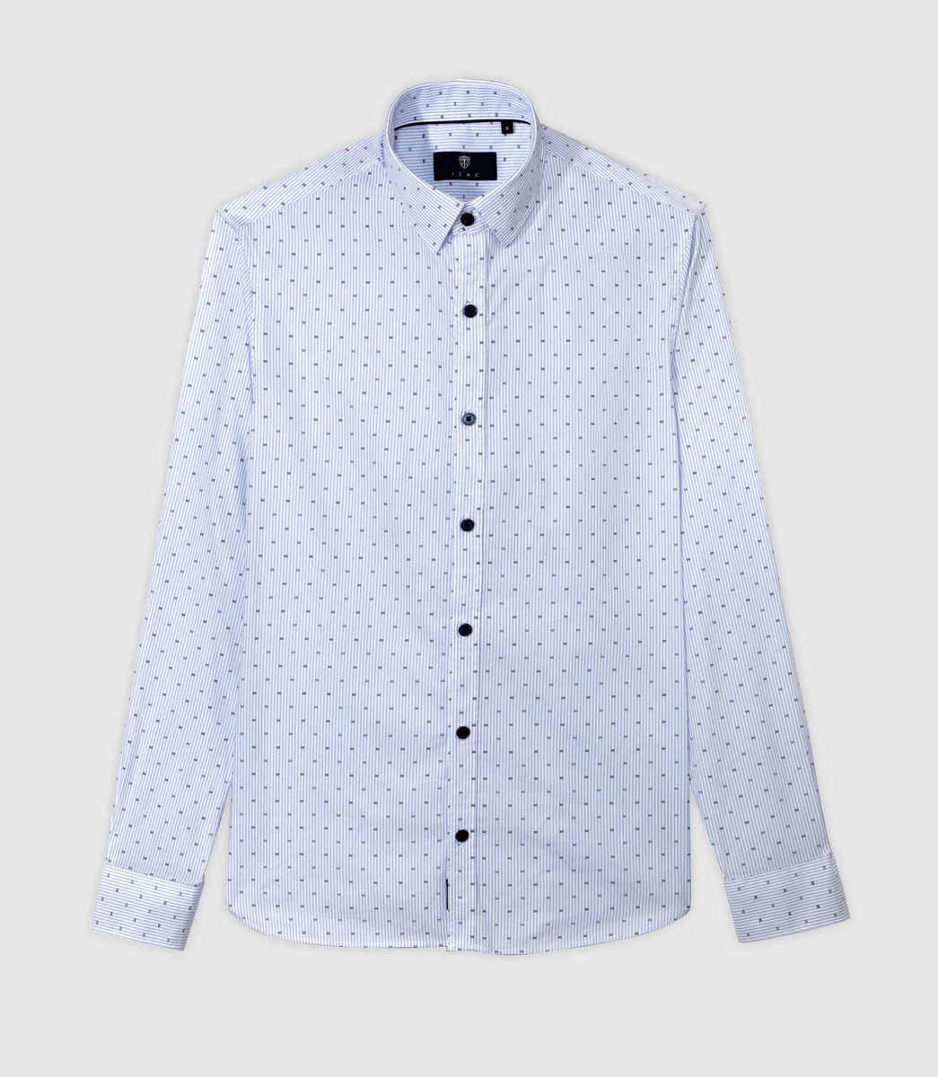 Chemise casual imprimée bleue