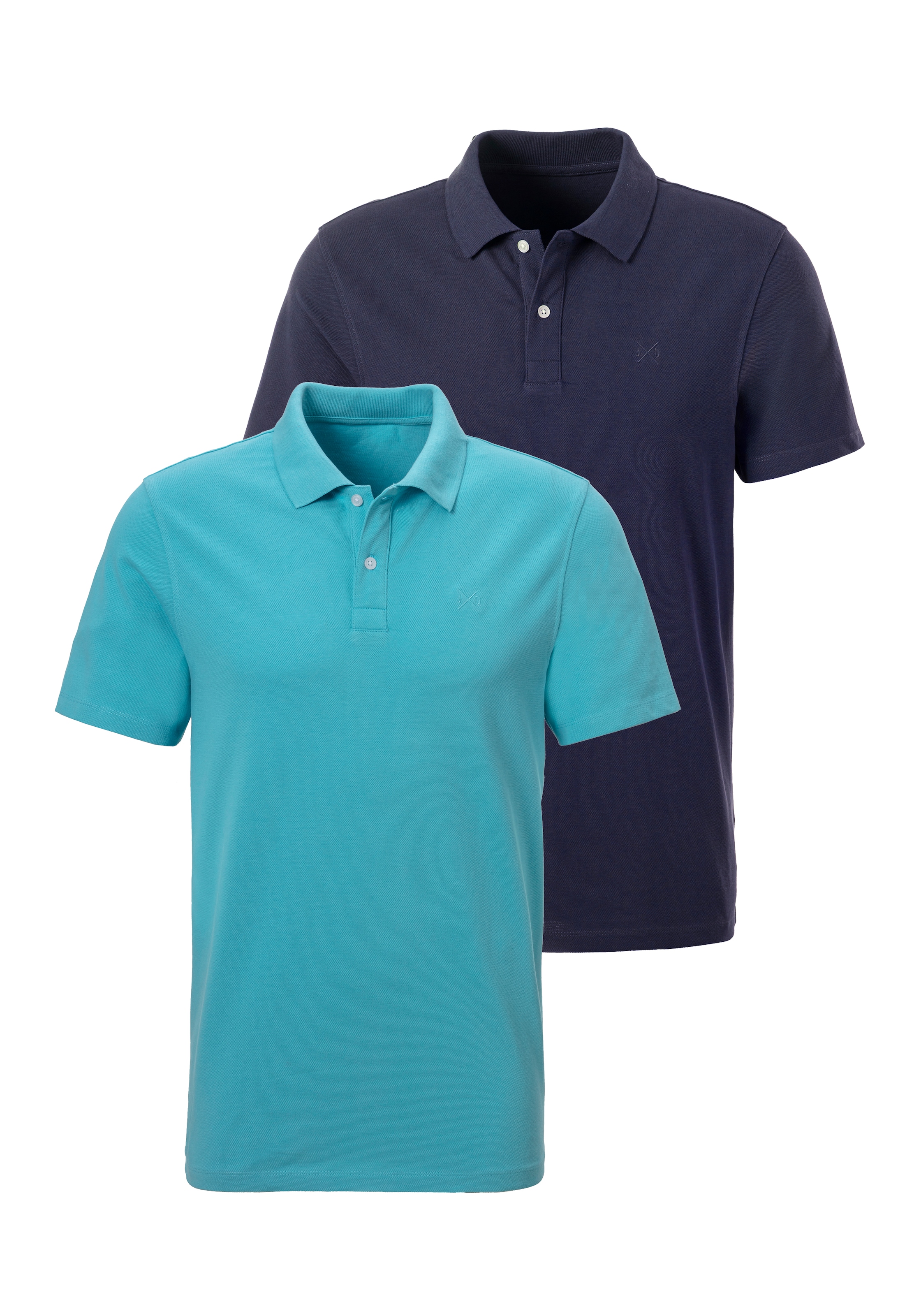 John Devin Poloshirt, 2 Stk. mit dezenter- hochwertiger Logostickerei - 2er-Sparpack