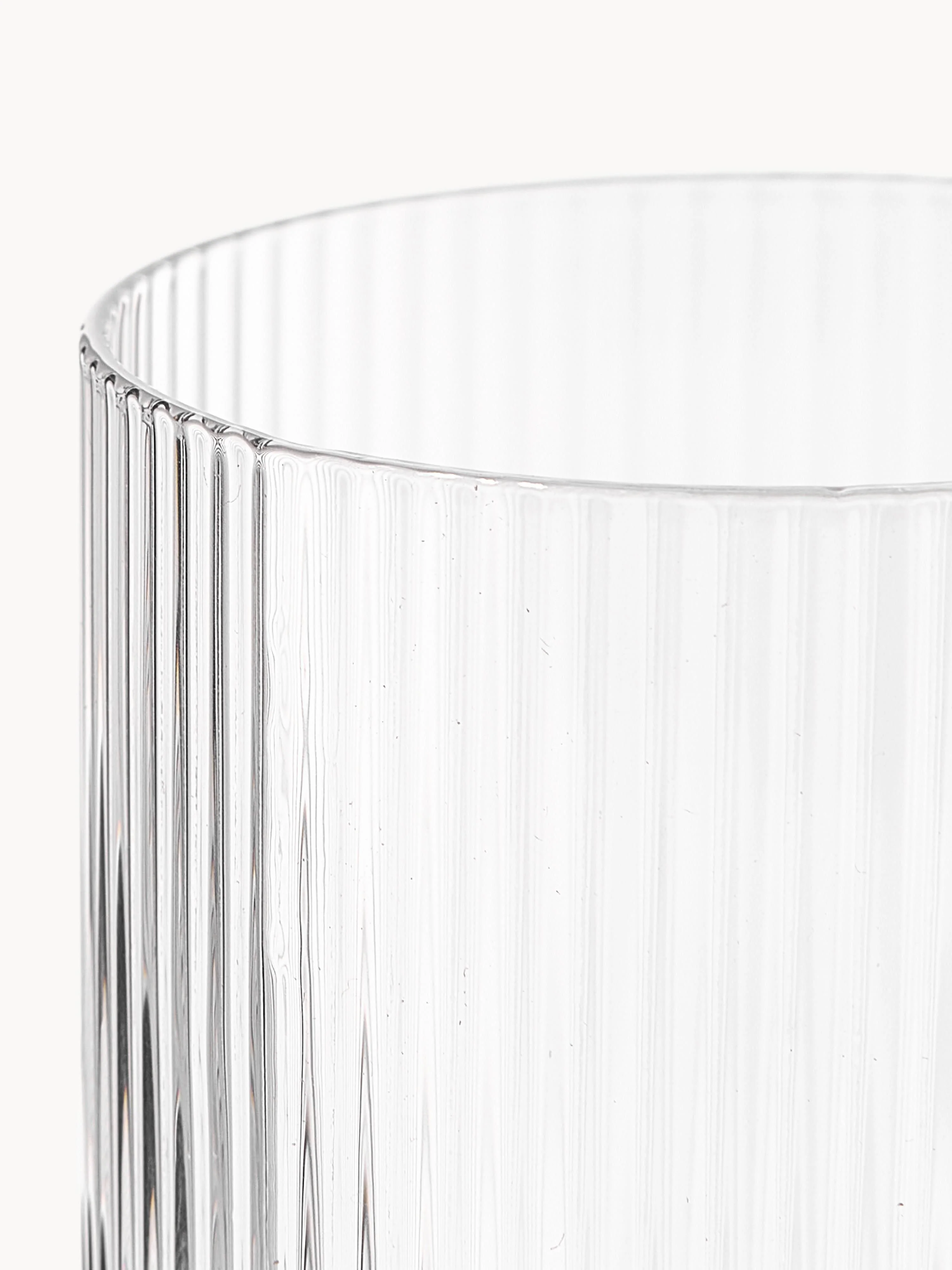 Mondgeblazen tumblers Ripple met groefreliëf, 4-delig