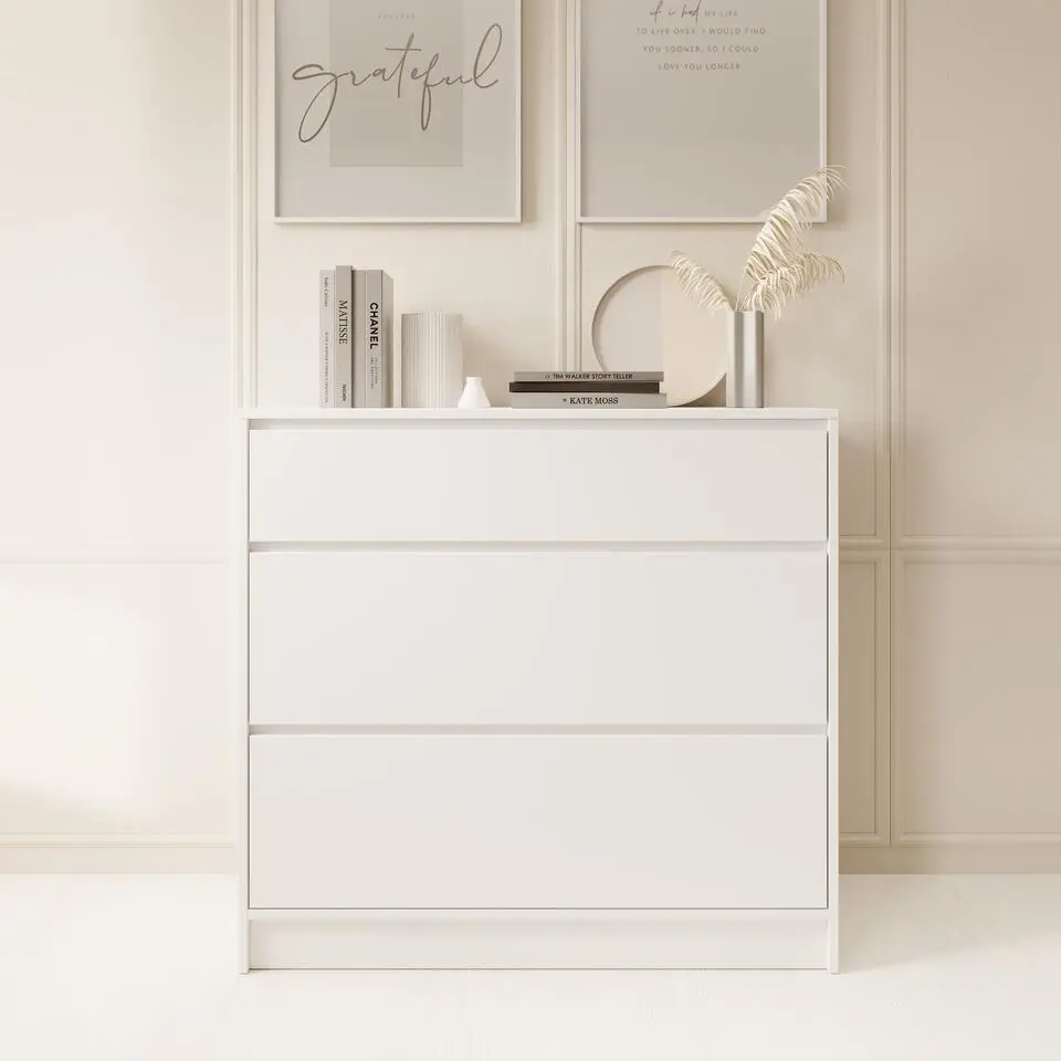 Meubella - Ladekast Brett - Wit - 99 cm