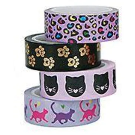 Depesche TOPModel Deko Tape Katze 4er Set, 2-fach sortiert