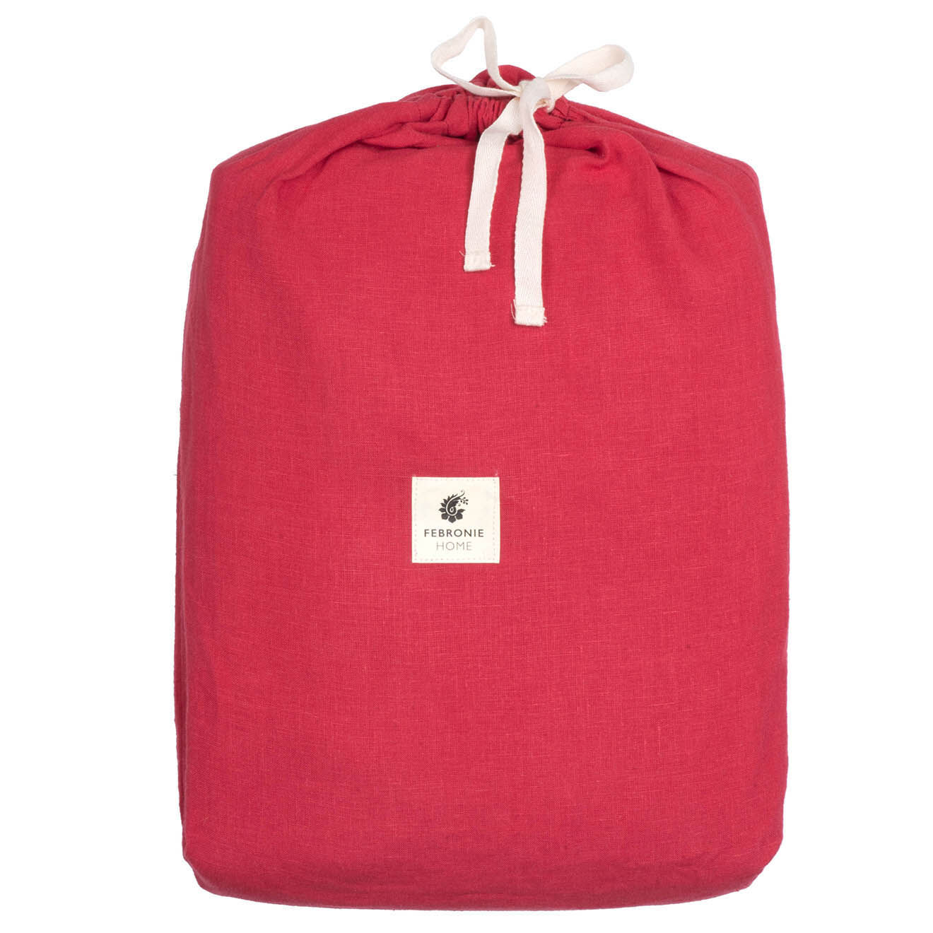 Febronie Home Drap plat 100% Lin Hortense framboise