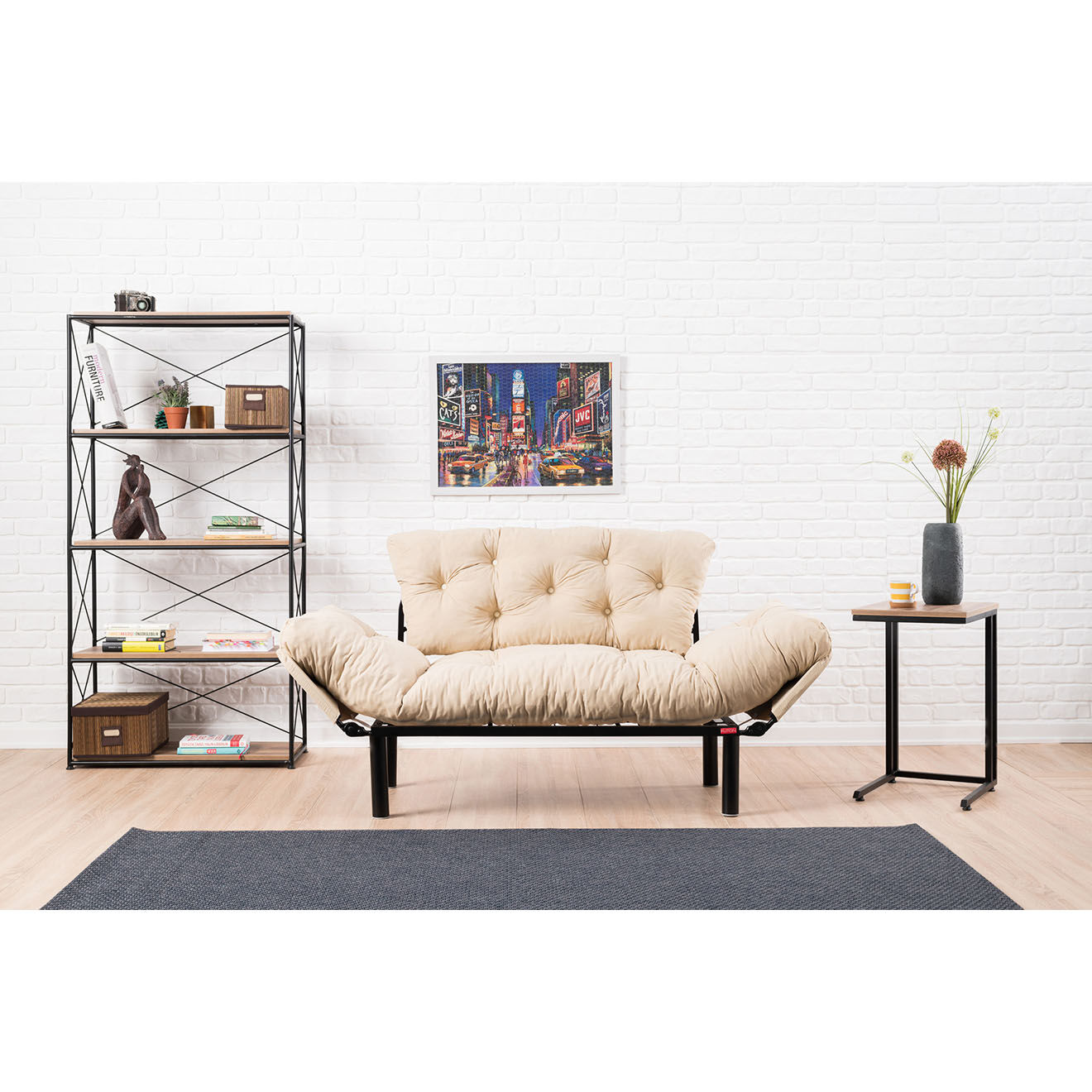 Atelier del Sofa Canapé 2 places convertible Nitta crème - 155x85x73 cm