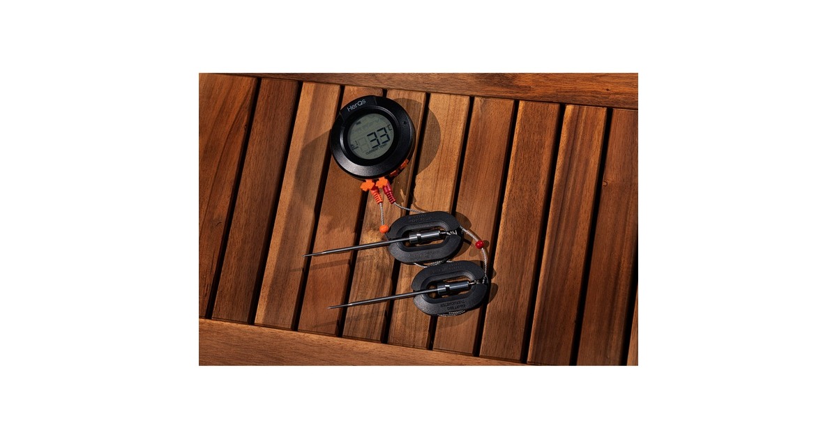 HerQsDome BBQ Thermometer  (Zwart/oranje, herQs003 | temperatuurbereik tot 300 °C)