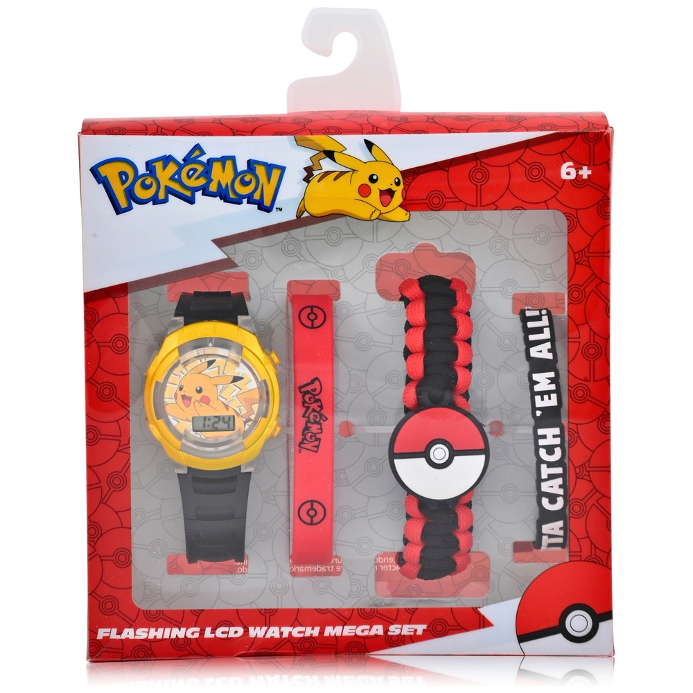 Pokémon Blinkende LCD-Uhr Mega-Set