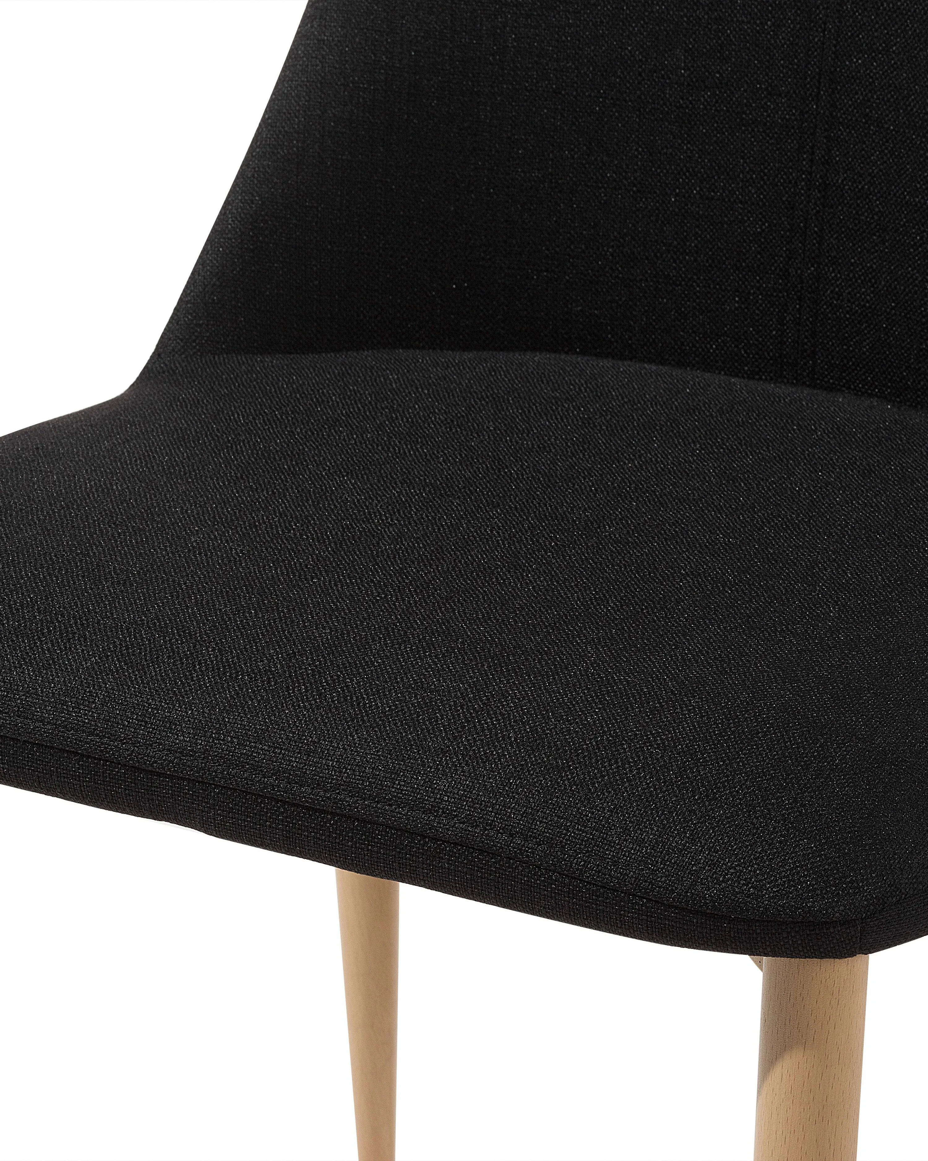 Set van 2 eetkamerstoelen CLAYTON Stof Zwart