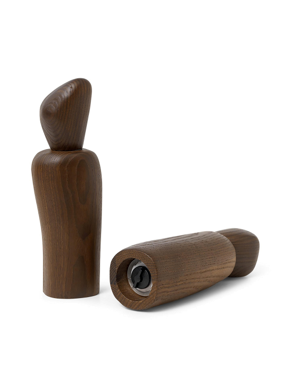 Ferm Living Cairn peper- en zoutmolen donkerbruin