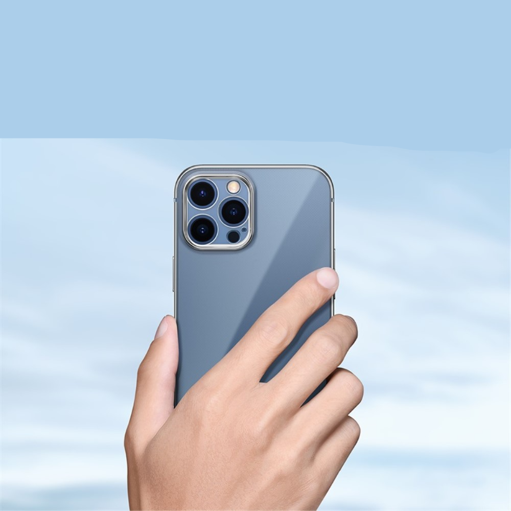 iPhone 12 Pro Gummi Hülle Shining Case Ultra Thin 0.8 mm - Silber (Transparent)