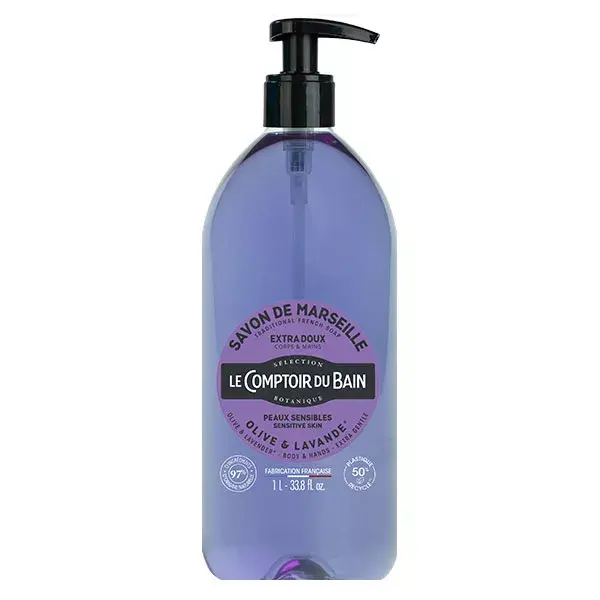 Le Comptoir du Bain Sabonete de Marselha Oliva Lavanda Extra Suave 1L