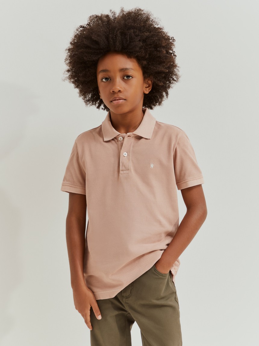 Polo slim fit garment dye