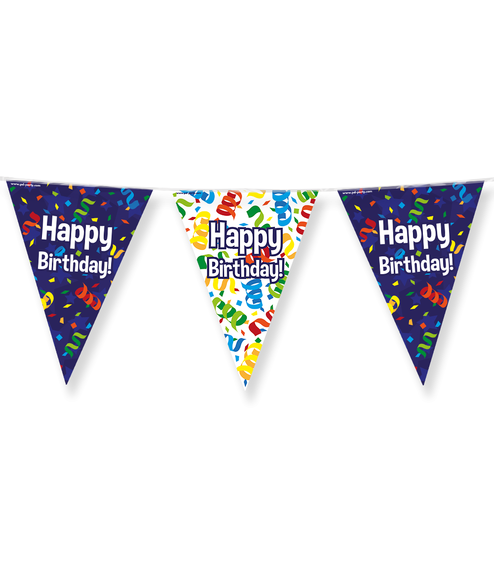 Vlaggenlijn Happy Birthday 10m