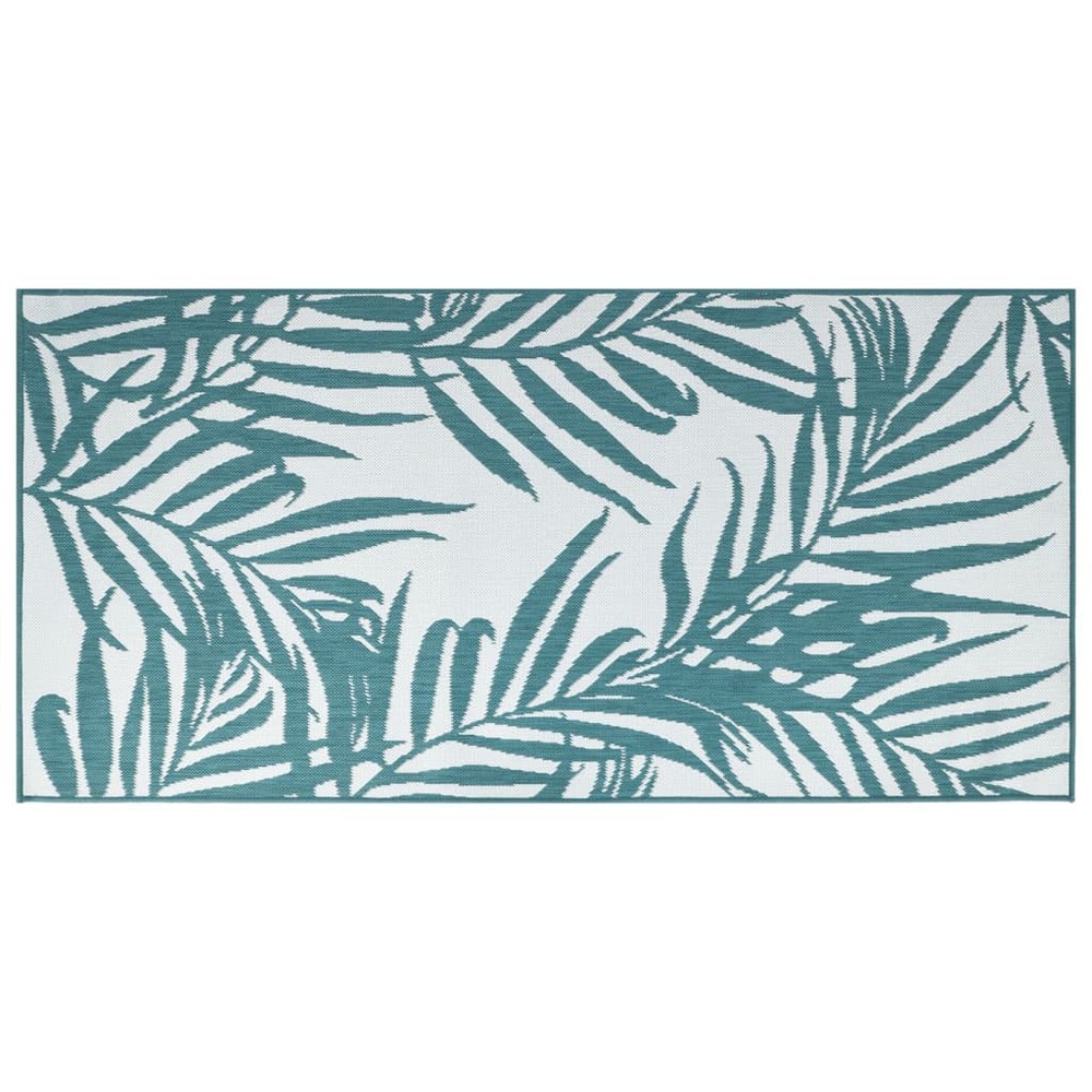 Tapis d'extérieur aqua et blanc 100x200 cm design réversible
