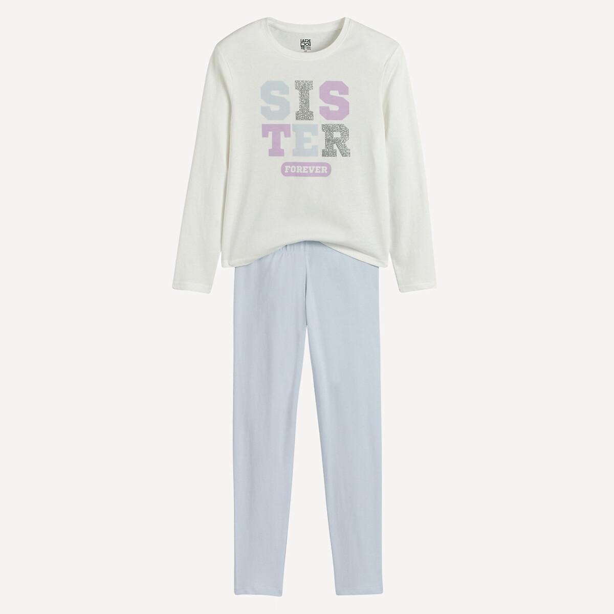 COLEÇÕES LA REDOUTE<br>Pijama de malha com a frase 