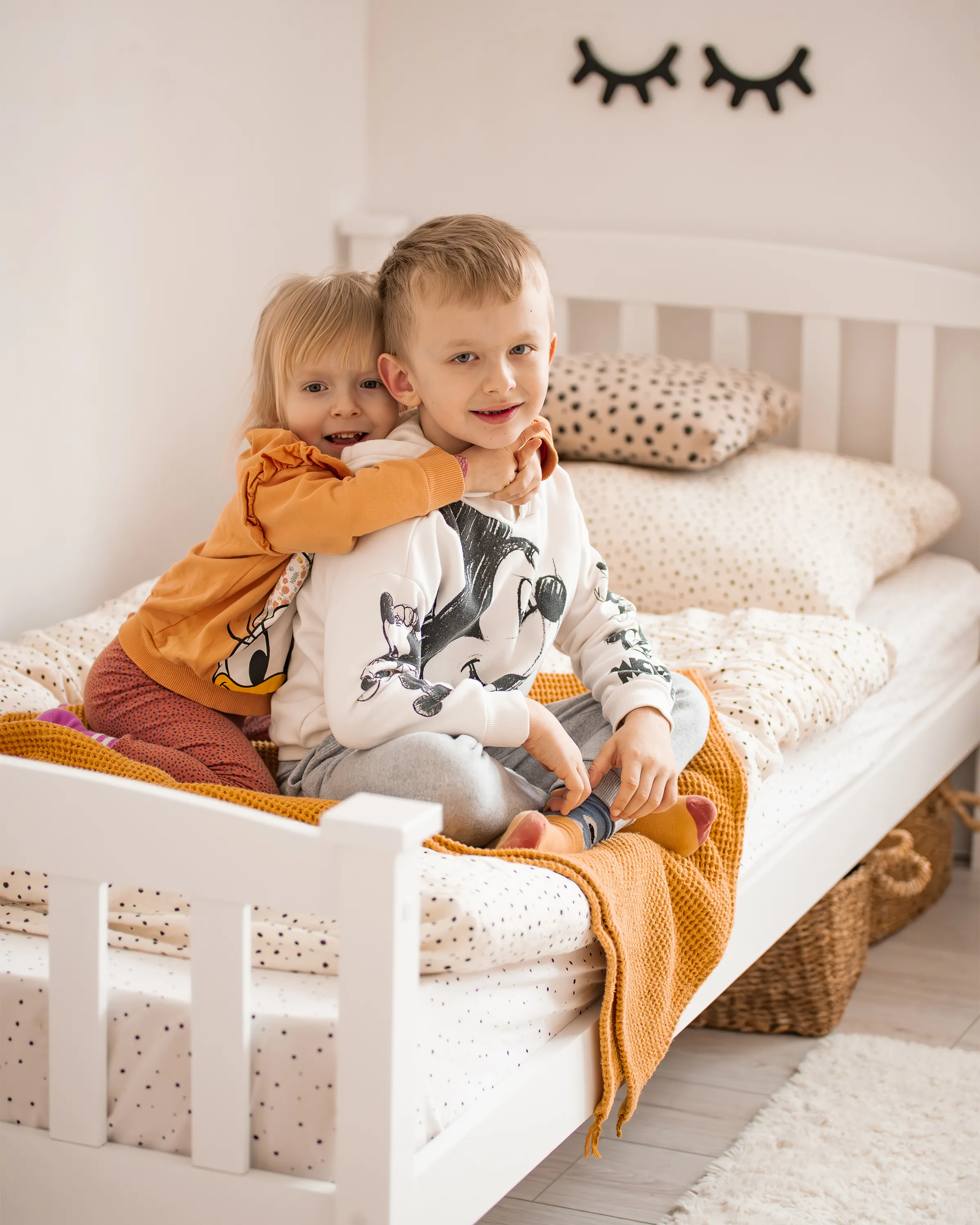 Bed Dennenhout GIVERNY 90 x 200 cm Wit