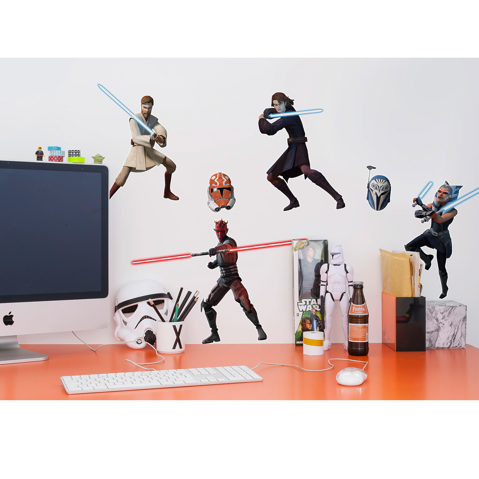 Wandtattoo CLONE WARS SHOWDOWN - bunt - 100x70 cm