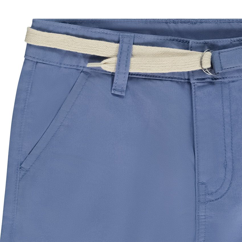 Bermuda ceinturé en twill pour garçon - Bleu moyen