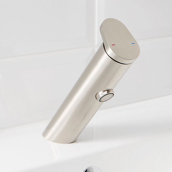 Mitigeur de lavabo inox brossé GoodHome Nyasa