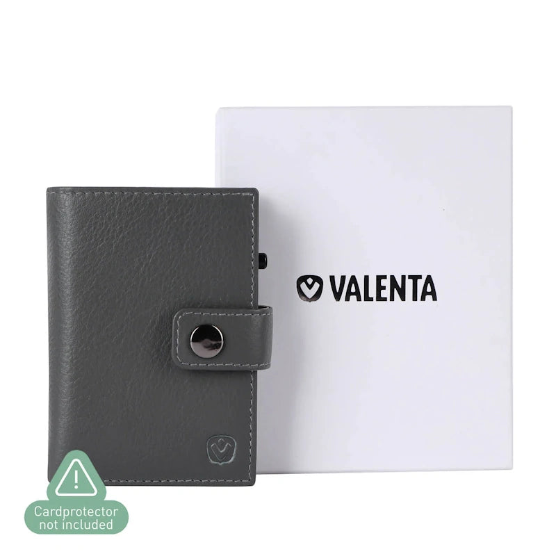 Valenta Card Wallet Leather MagSafe Luxe Grey
