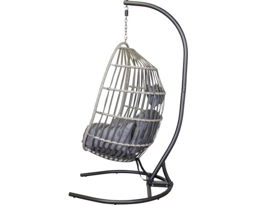 Hangstoel SenS-Line tuinmeubel 103 x 103 x 190 cm polyrotan grijs antraciet