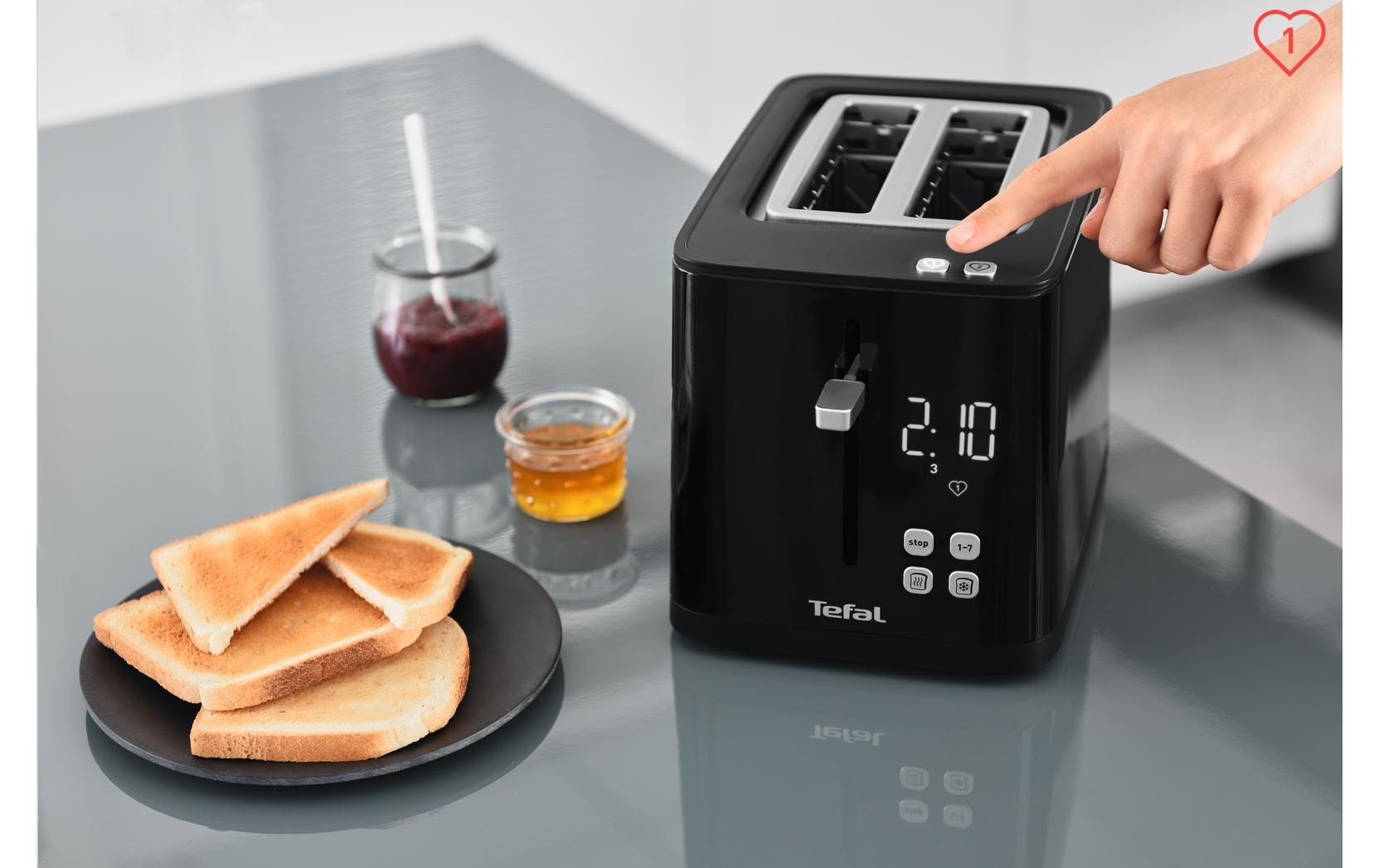 Tefal Toaster »Smart'n Light Schwarz« für 2 Scheiben 850 W