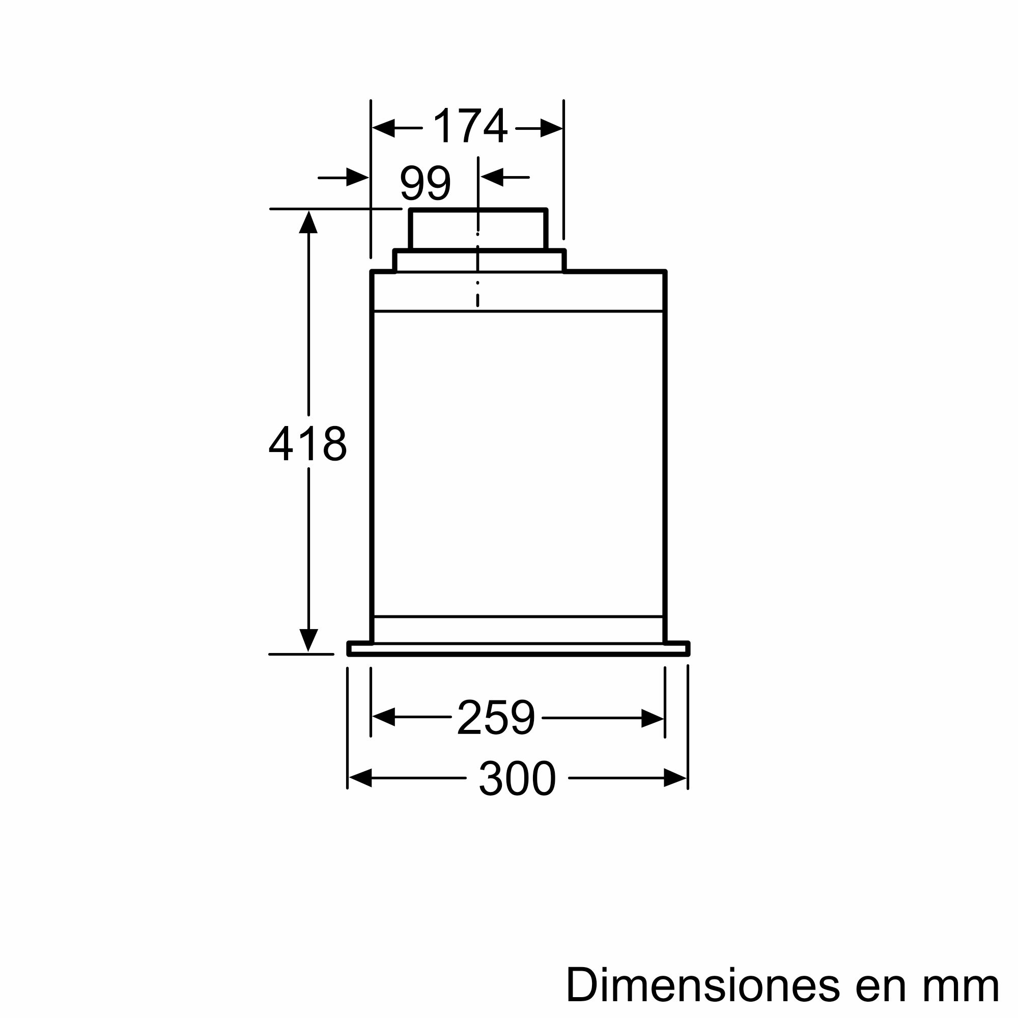 Módulo de integração Série 6, 70 cm, aço inoxidável, DHL785C