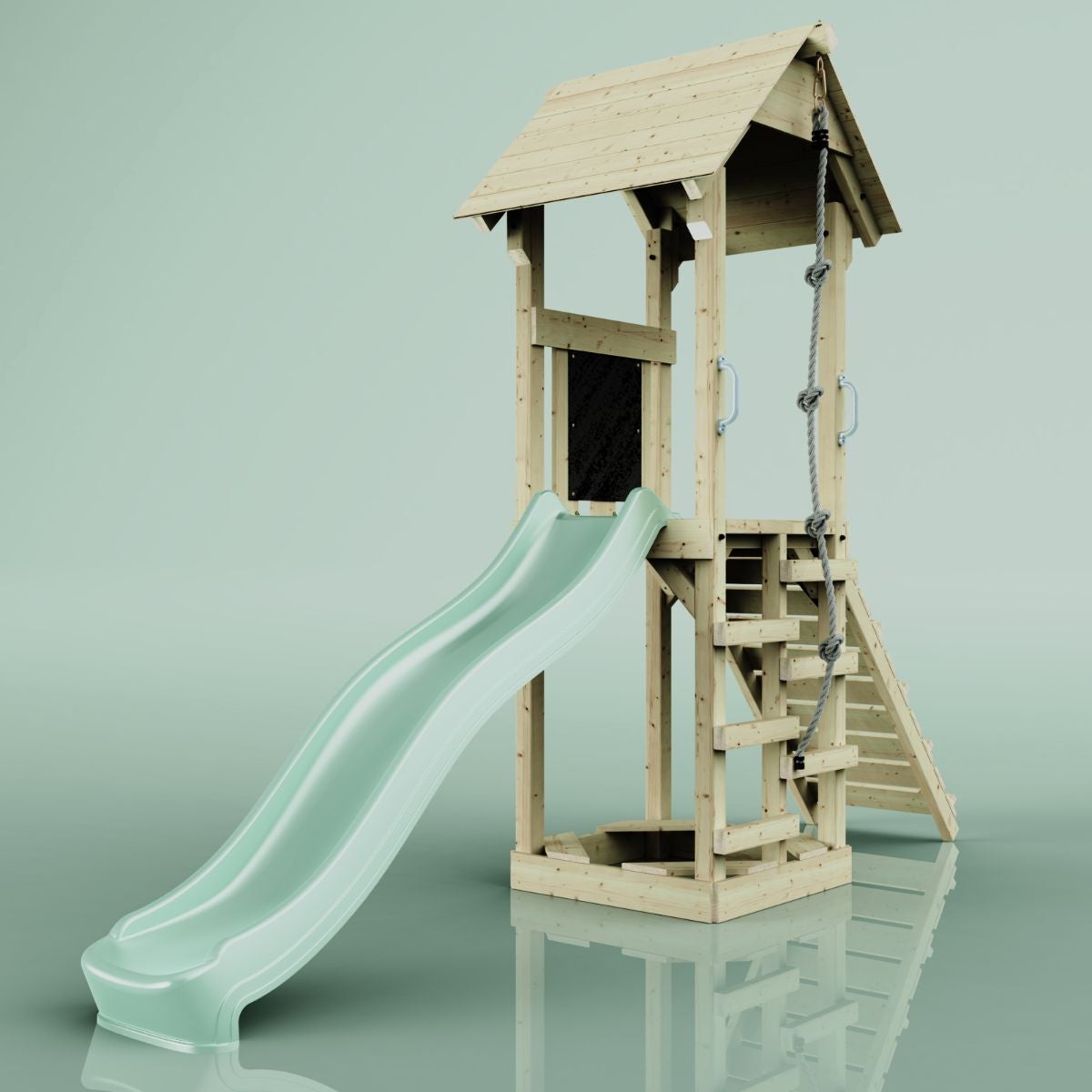 PolarPlay Lillehammer houten speeltoren in de kleur groen