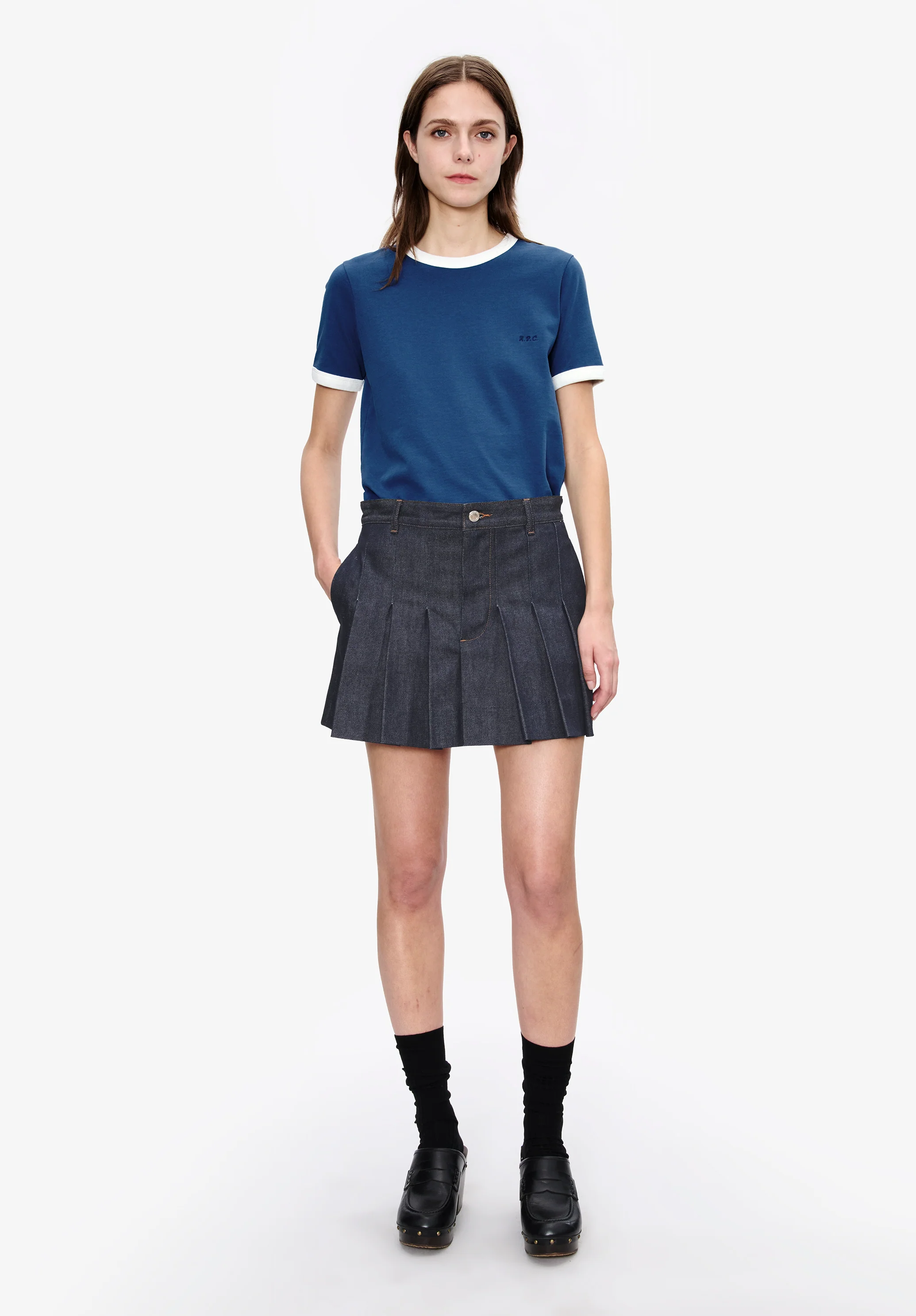 Mini-Jupe plissée - Indigo