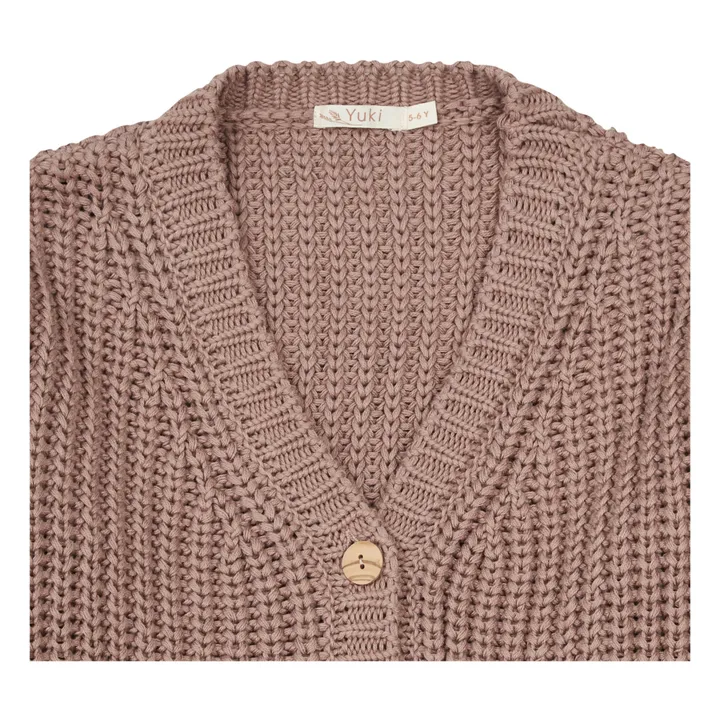 Yuki Cardigan Chunky Coton Bio | Taupe