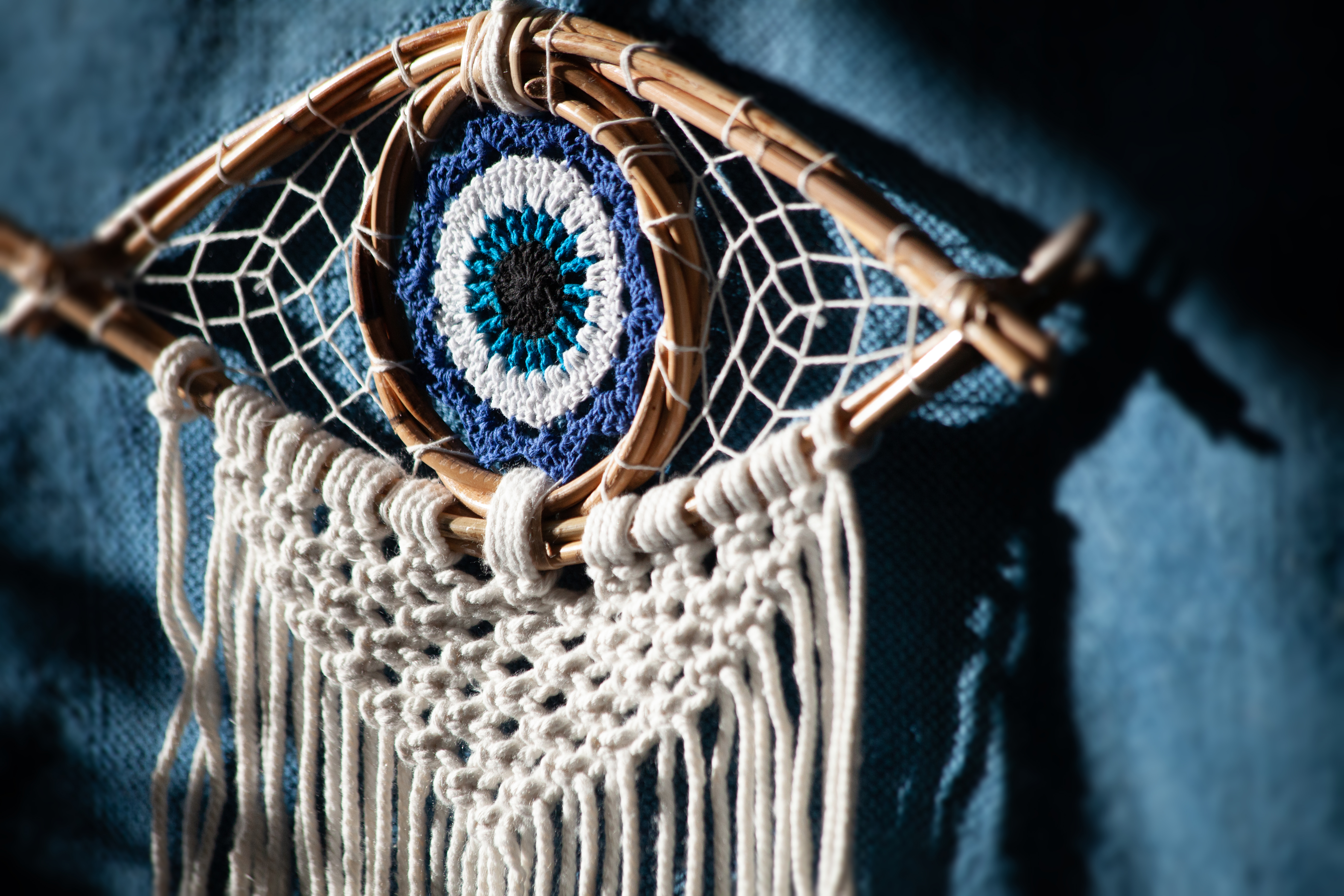 Traumfänger 'Auge', weiß, B 40 cm, H 80 cm von fischer's lagerhaus