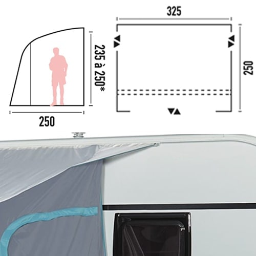 Auvent de caravane gonflable TRIGANO LAGOON 3m25