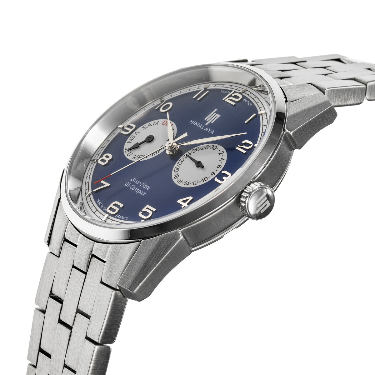 Montre LIP Himalaya homme acier bracelet métal argent
