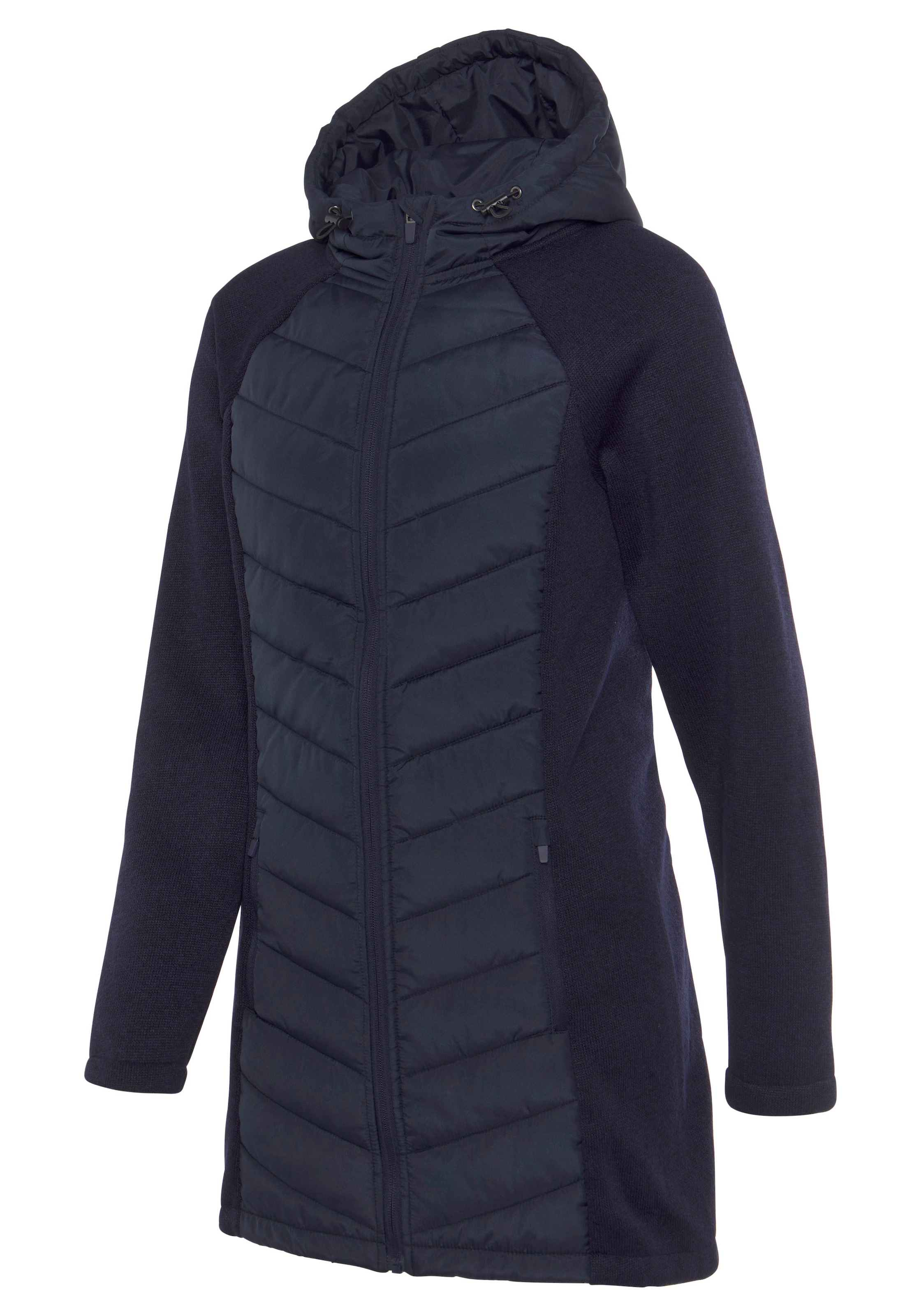 Vivance Steppjacke mitKapuze mit Strickfleece-Ärmeln