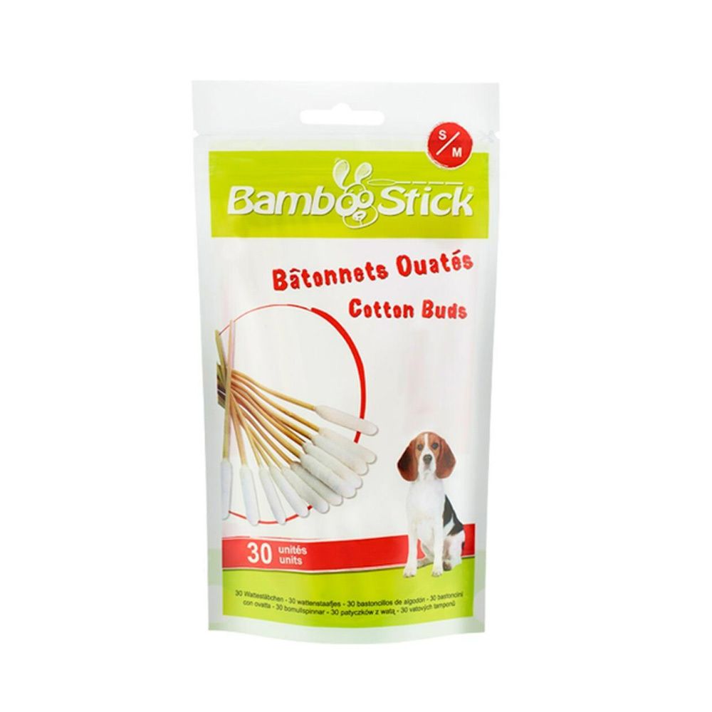 BAMBOOSTICK S/M Watte-Ohrreiniger für Hunde und Katzen