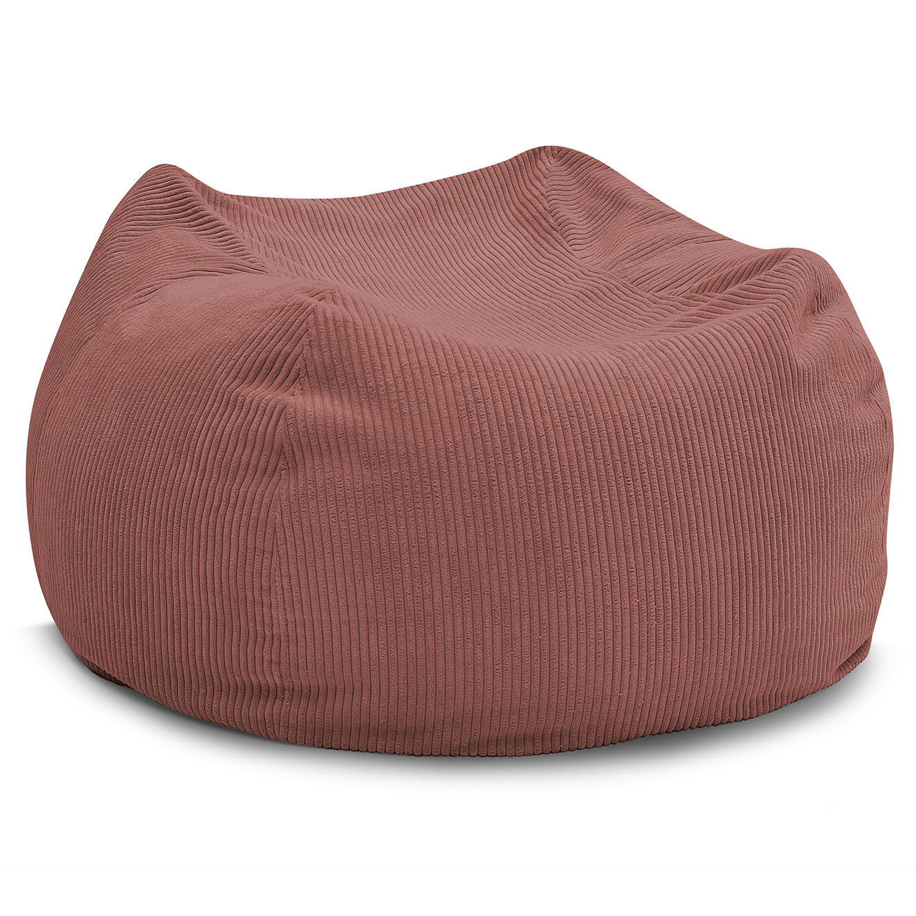 Bobochic Pouf ultra moelleux en Velours côtelé Voltaire rose - 120x70x60 cm