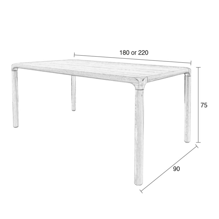 Zuiver Storm tafel 180x90 zwart