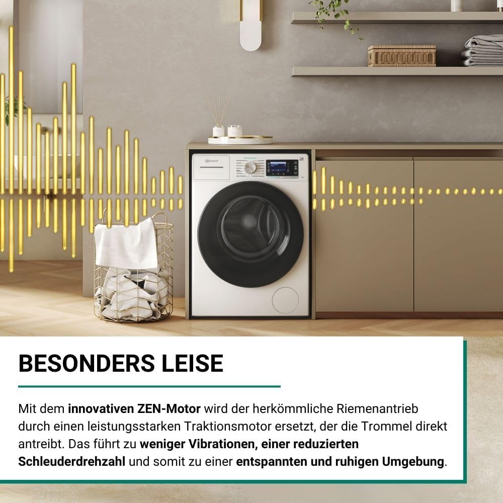 Bauknecht B6R 98 SILENCE DE Waschmaschine / 9kg / Frontlader/Supreme Silence/EEK A-20% / 1400 UpM/ZEN-Motor/Besonders leise Waschmaschine/Steam 3.0-3 Kraftvolle Dampftechnologien