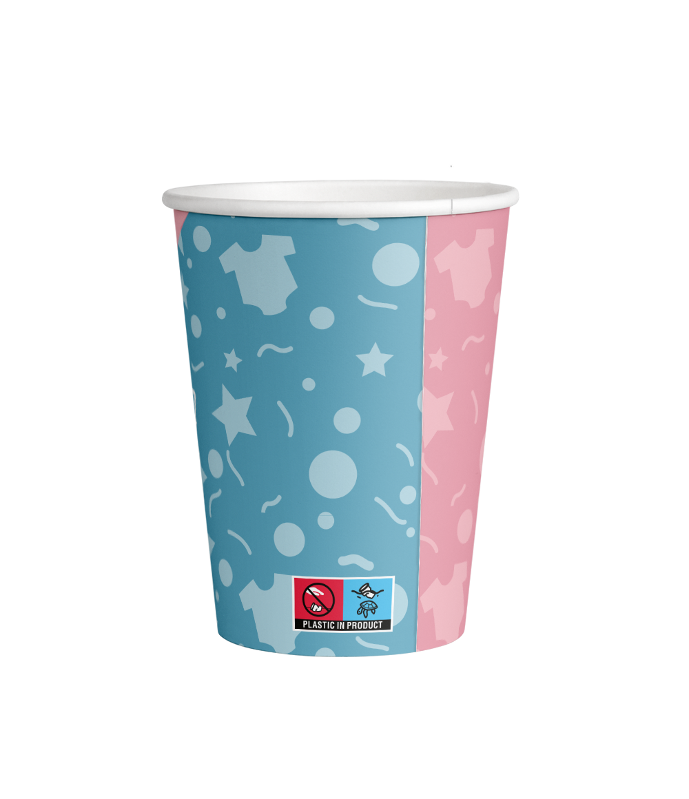 Gender Reveal Bekers 9cm 8st