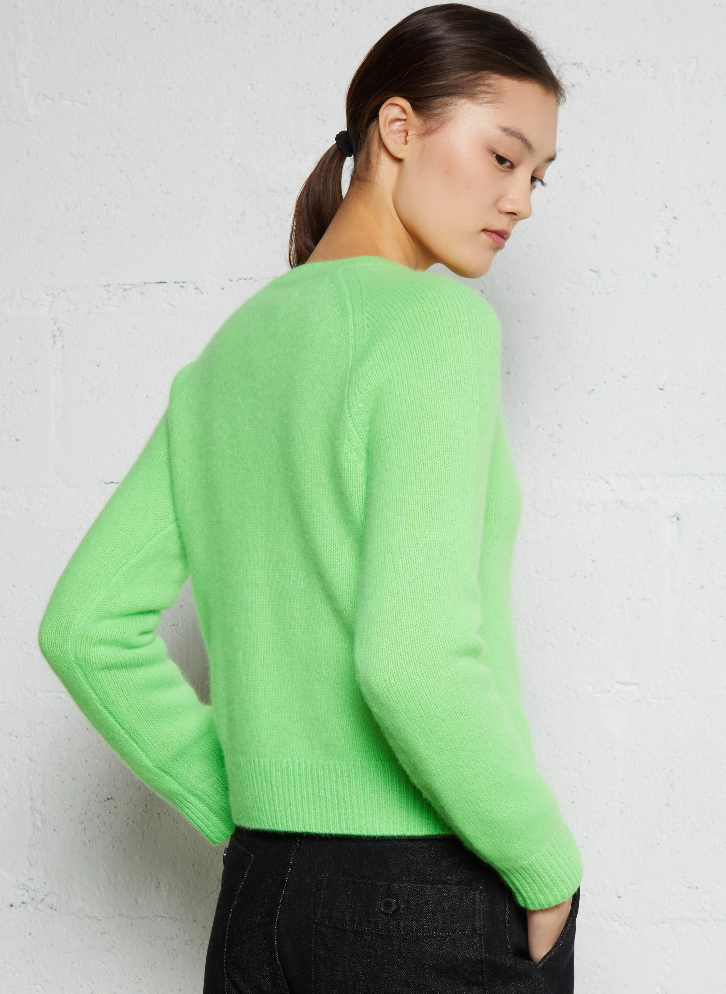 Pull droit en cachemire | Vert