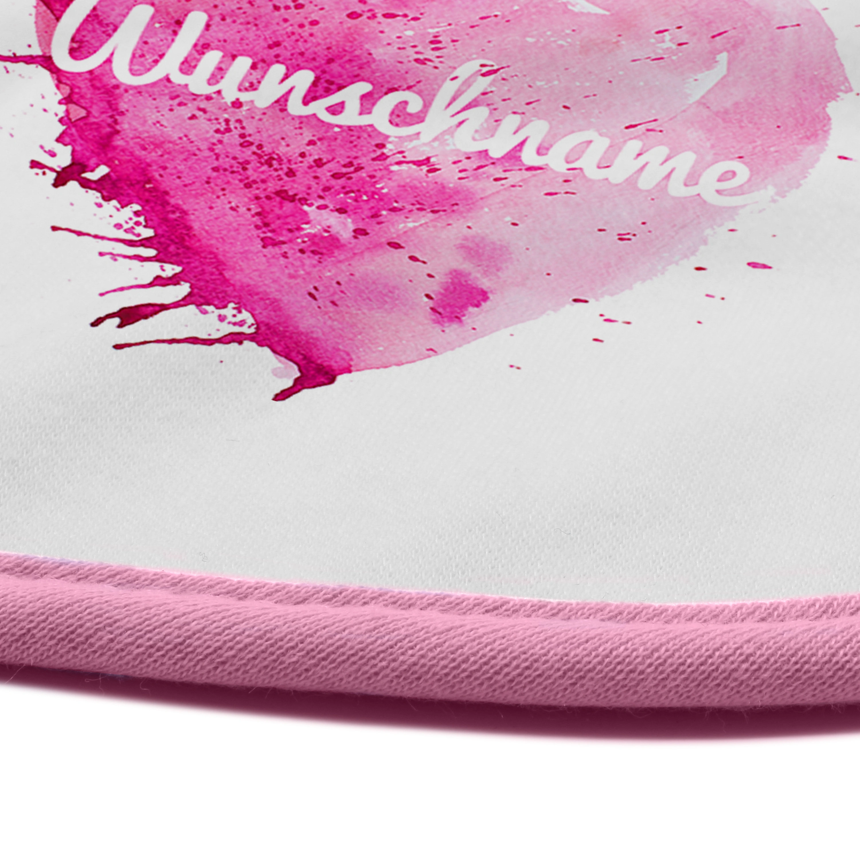 Baby-Lätzchen mit Namen, rosa (Motiv: Painted Heart)