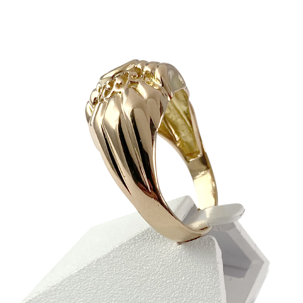 Solitaire or 750 rose diamant 0.20 carat