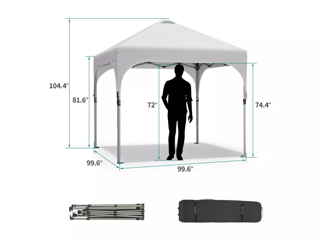 YITAHOME 2.5x2.5M Instant Pop Up - Tente de camping Pliante et imperméable - Blanc