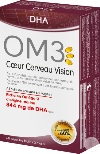 OM3 DHA Cœur Cerveau Vision 60 Capsules