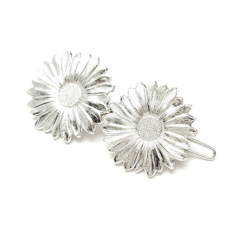 barrette fleurs plaqué argent - MAÏA