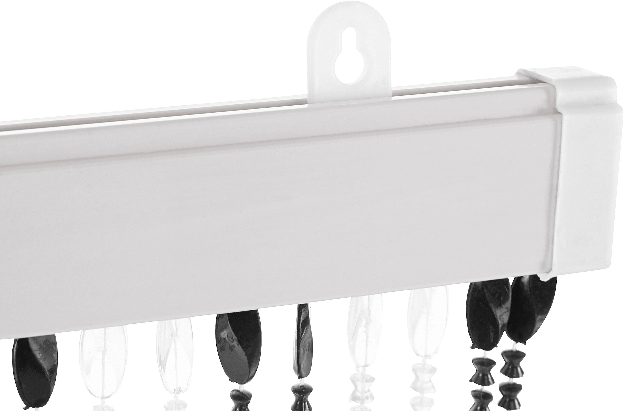 locker Türvorhang »Pearl« Hakenaufhängung 1 Stk. tlg. Kunststoff, transparent/schwarz, 72 Stränge