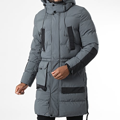 Doudoune Capuche Gris Anthracite