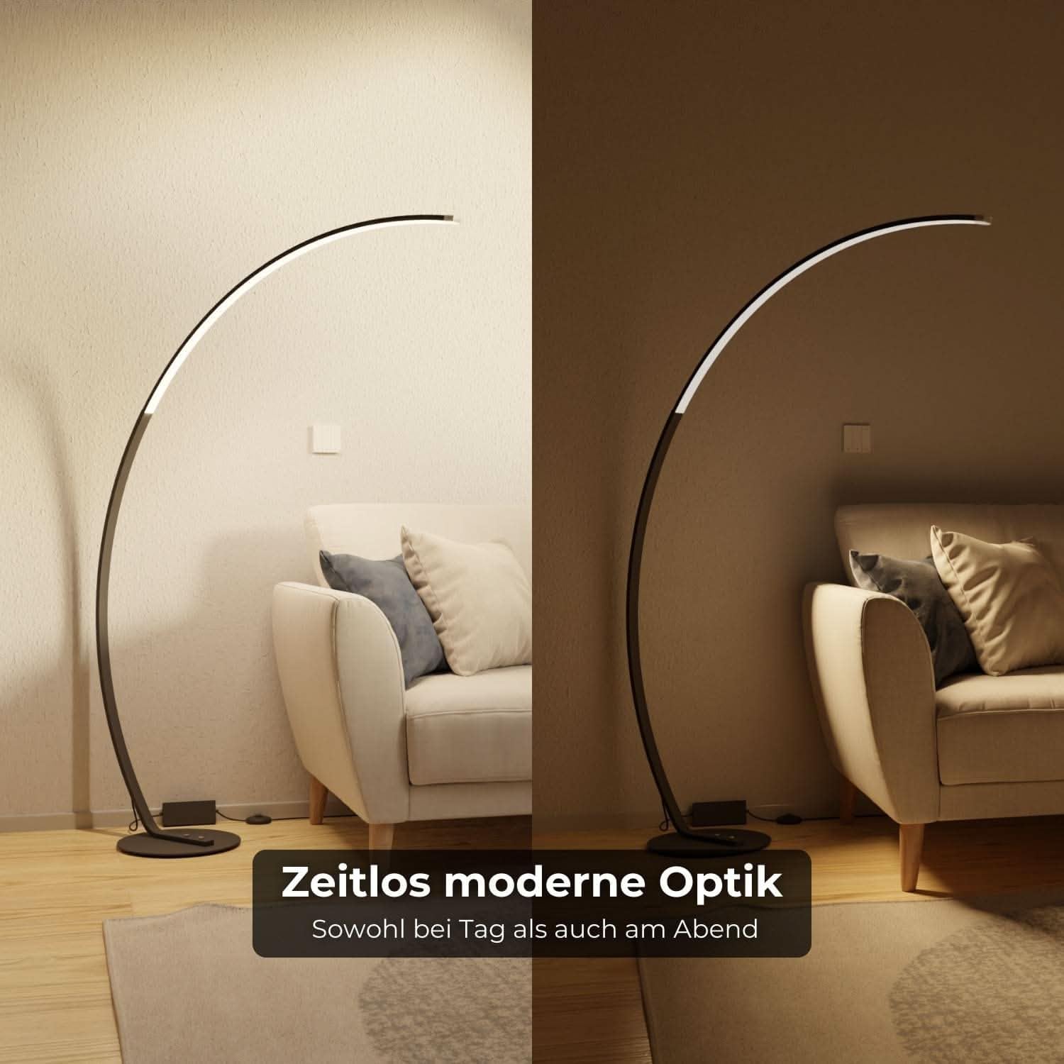 Stehlampe Bogenlampe 'Mavea' dimmbar LED Wohn & Schlafzimmer Bogenleuchte Leselampe Bogenstehlampe Smart Home Amazon Alexa Google Home Tuya