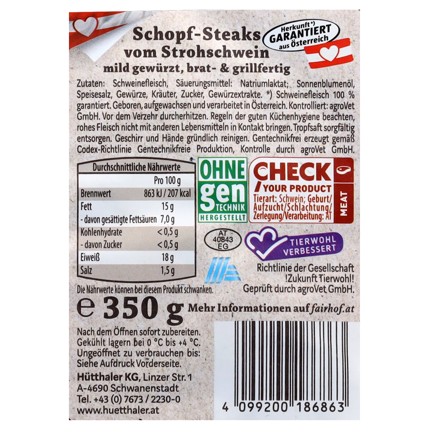 FairHOF Grillfleisch mild, Schopf