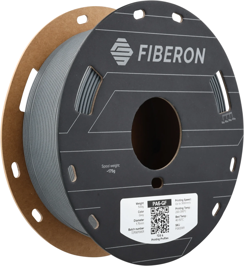 Polymaker  Fiberon™ PA6-GF25 Grey, 1,75 mm / 500 g    Glasfaserverstärktes PA6 Filament in Grau