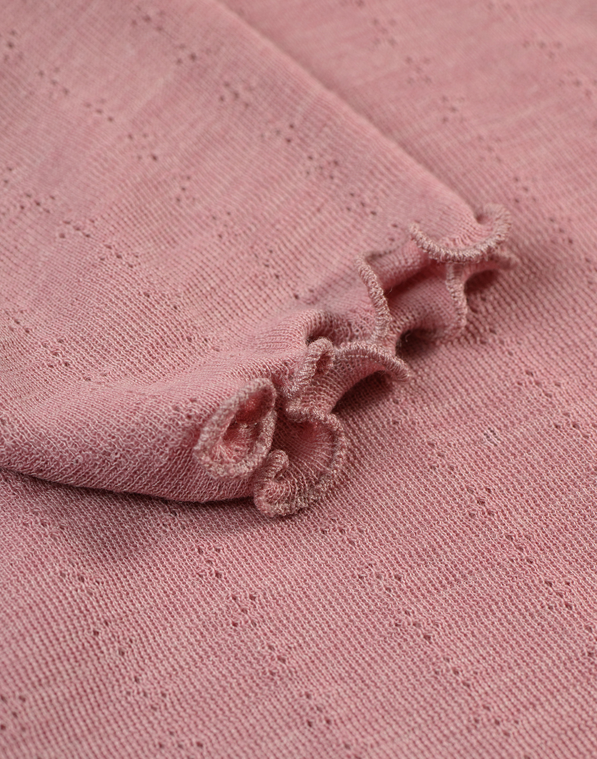 Pointelle romper met korte mouw van merinowol/zijde voor baby's